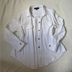 Lulu's White Button-Up Shirt🤍